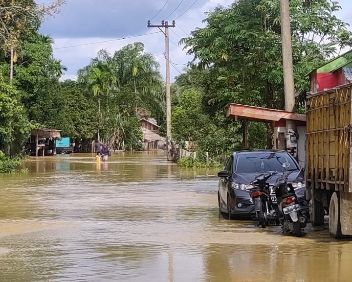 Beberapa Desa di Kampar Kiri Hulu Terendam Banjir, PLN Pastikan Jaringan Aman Bagi Masyarakat