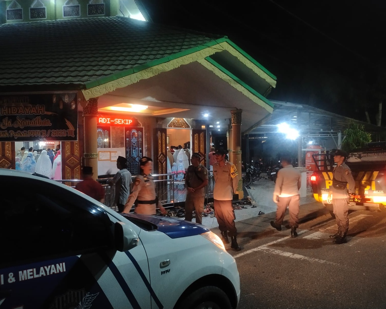 Pengamanan Shalat Tarawih, Polres Inhu Gelar Patroli Sejumlah Masjid di Kota Rengat