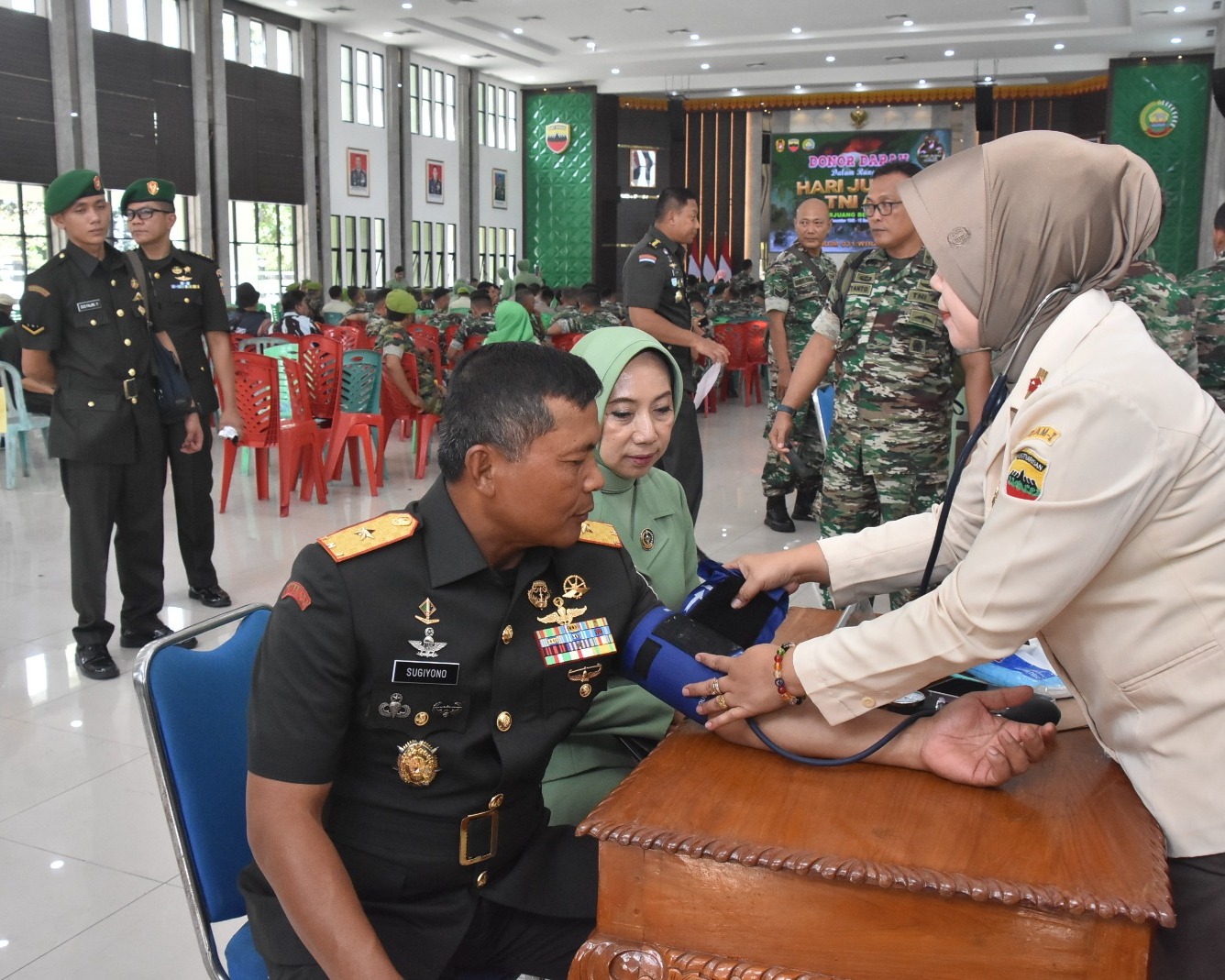 Korem 031/WB Gelar Bakti Kesehatan Donor Darah Dalam Rangka Peringatan Ke-79 Hari Juang TNI AD