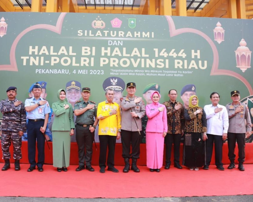 Gubernur Riau Apresiasi Halal Bihalal Di Polda Riau, Meningkatkan Semangat Kebersamaan Serta Sinergitas Pemprov dan TNI-Polri