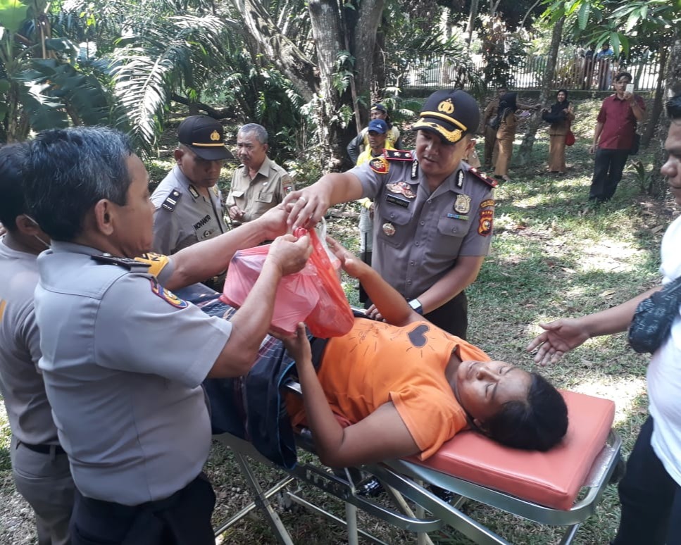 Kapolresta Pekanbaru Bersama Kapolsek Limapuluh Turun Langsung Melihat Kondisi Seorang Ibu dan Bayinya Yang Sudah Meninggal di Hutan Kota