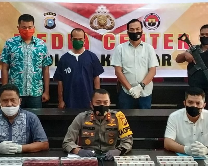 Kapolres Kampar Ekspos Ungkap Kasus Kepemilikan Belasan Ribu Bungkus Rokok illegal Tanpa Cukai