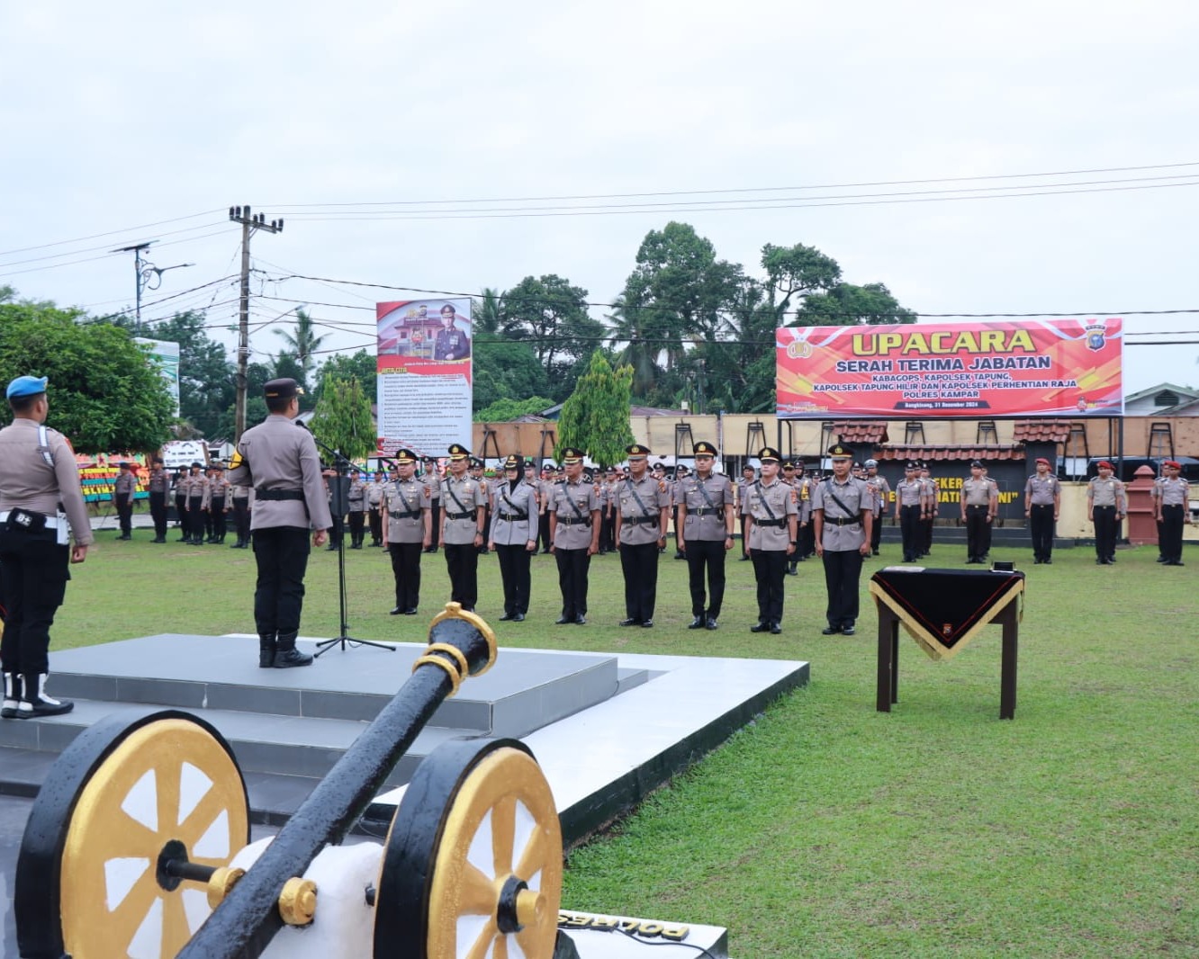 Kapolres Pimpin Sertijab Kabag Ops dan Tiga Kapolsek Jajaran Polres Kampar
