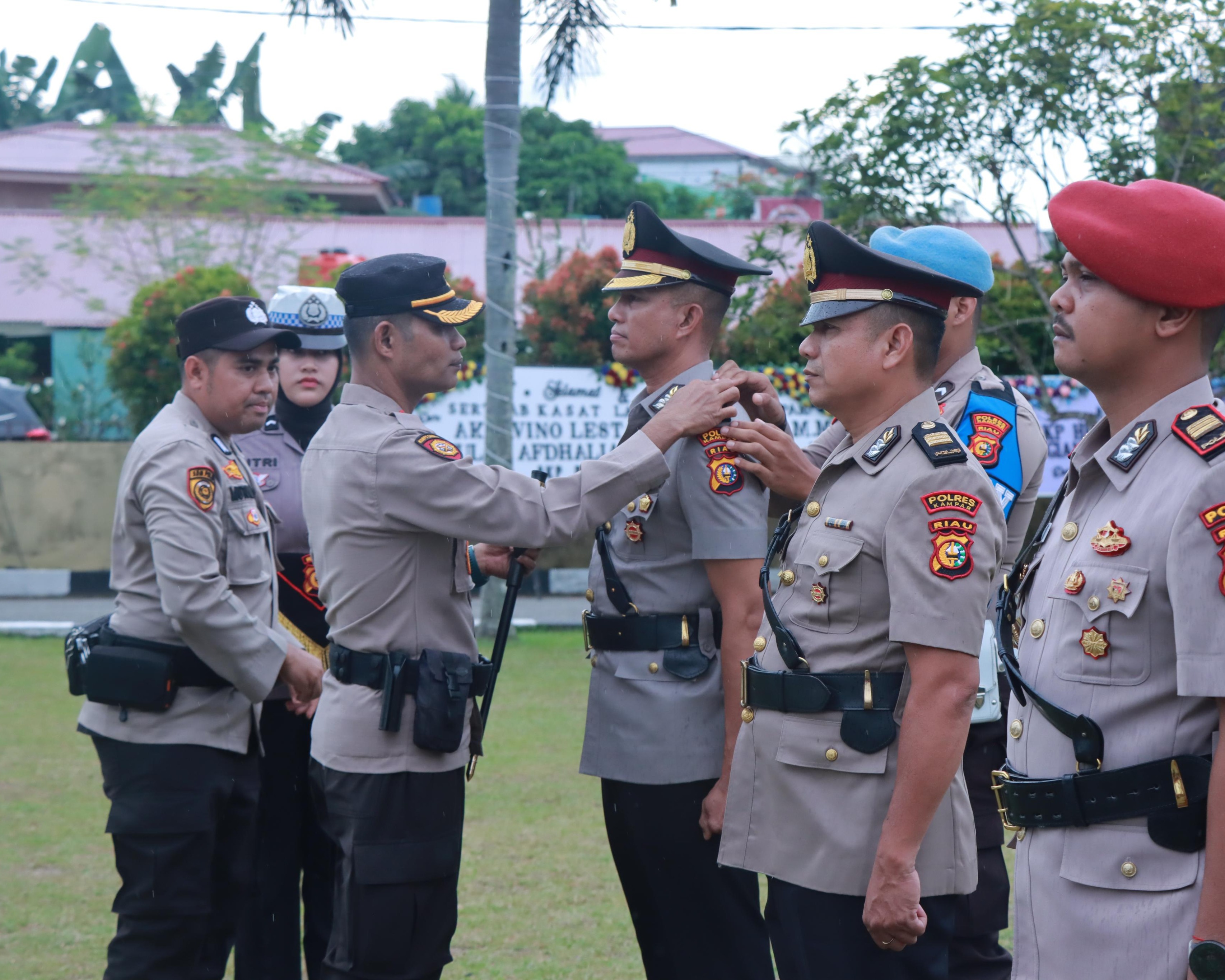 Kapolres Pimpin Sertijab Kasat Reskrim, Kasat Lantas, Kapolsek Siak Hulu dan Kapolsek Tambang Polres Kampar