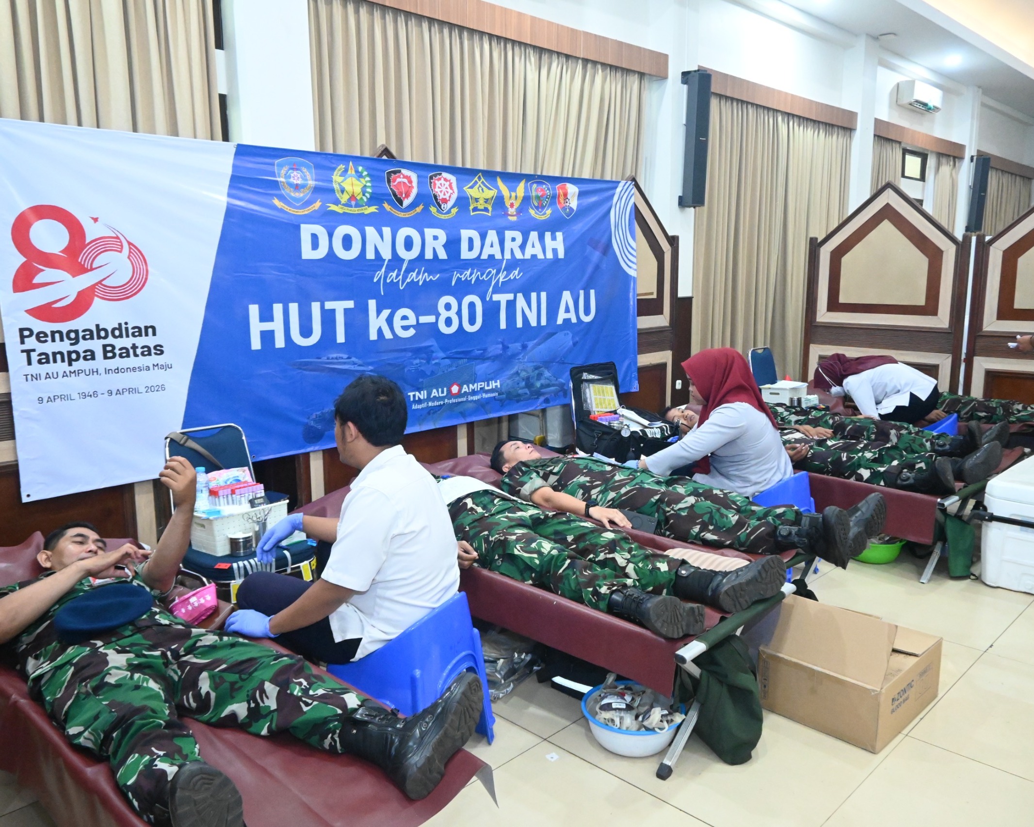 Menjelang HUT Ke-80 TNI AU, Kodau I Donorkan Darah