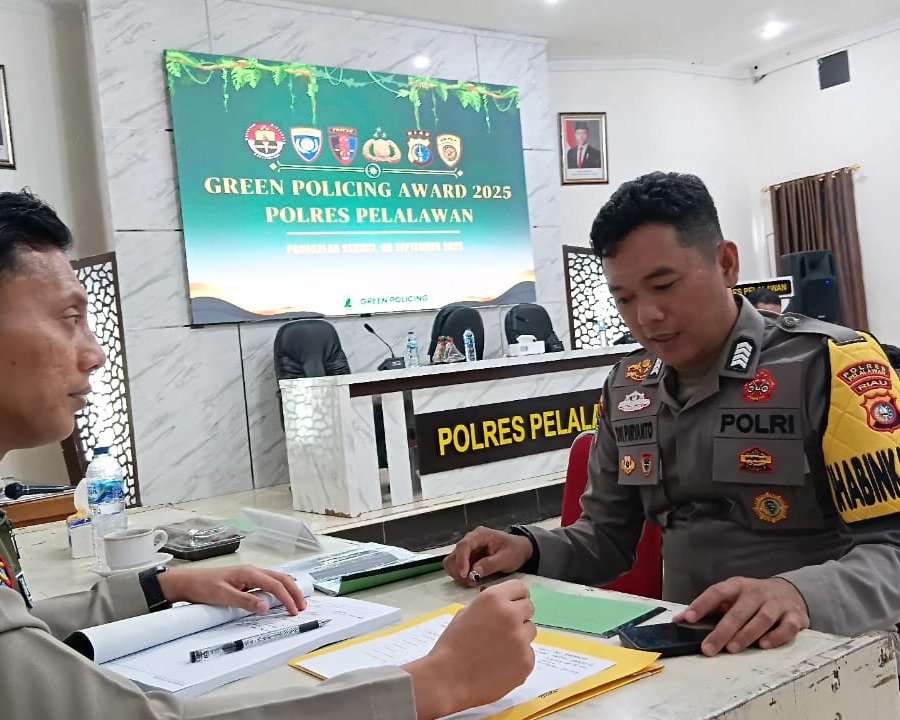 Tim Polda Riau Lakukan Penilaian Green Policing Terhadap Bhabinkamtibmas Polres Pelalawan