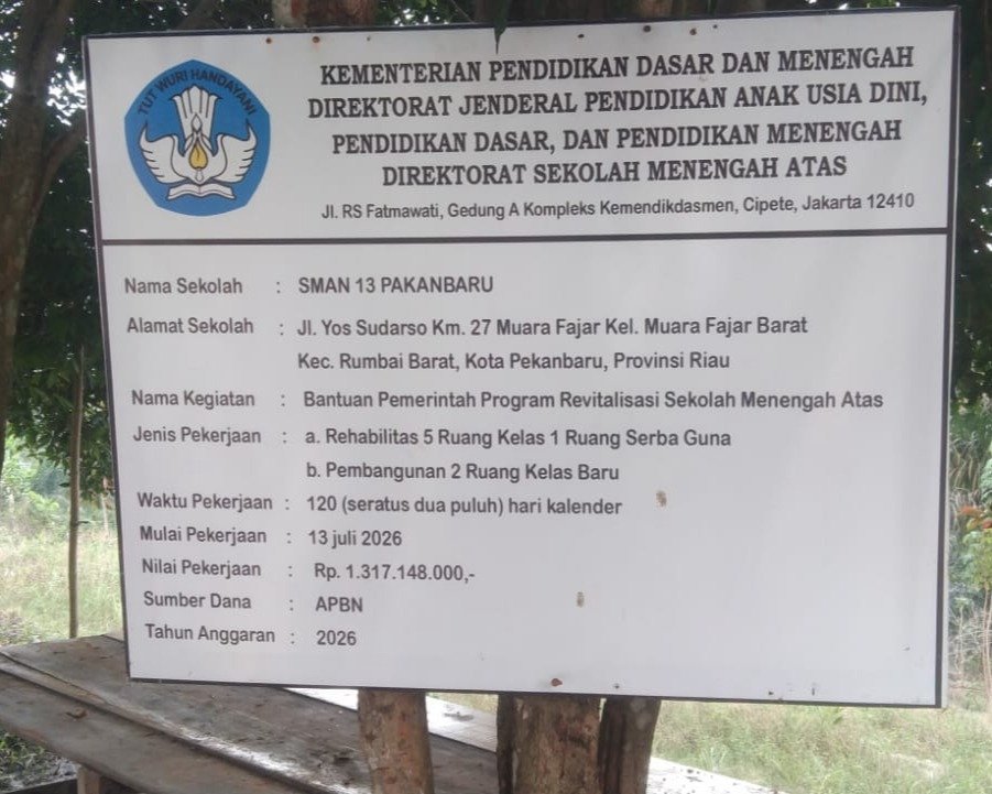 Revitalisasi SMAN 13 Pekanbaru, Dipertanyakan