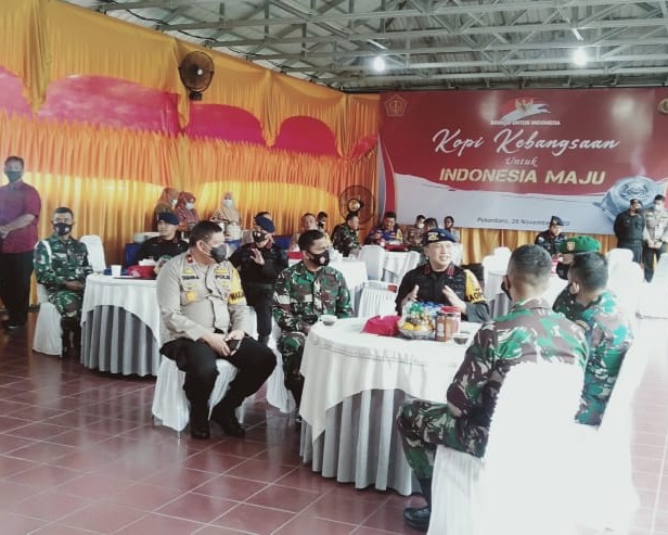 Dandim 0301/PBR Hadiri Acara Ngopi Bareng TNI - POLRI, 'Kopi Kebangsaan Untuk Indonesia Maju' di Mako Satuan Brimob Polda Riau