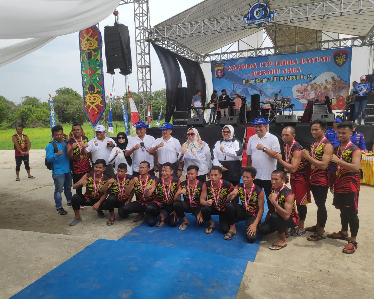 Dua Tim Polres Pulpis Borong Juara 2 dan Juara 1 Lomba Dayung Perahu Naga Kapolda Cup