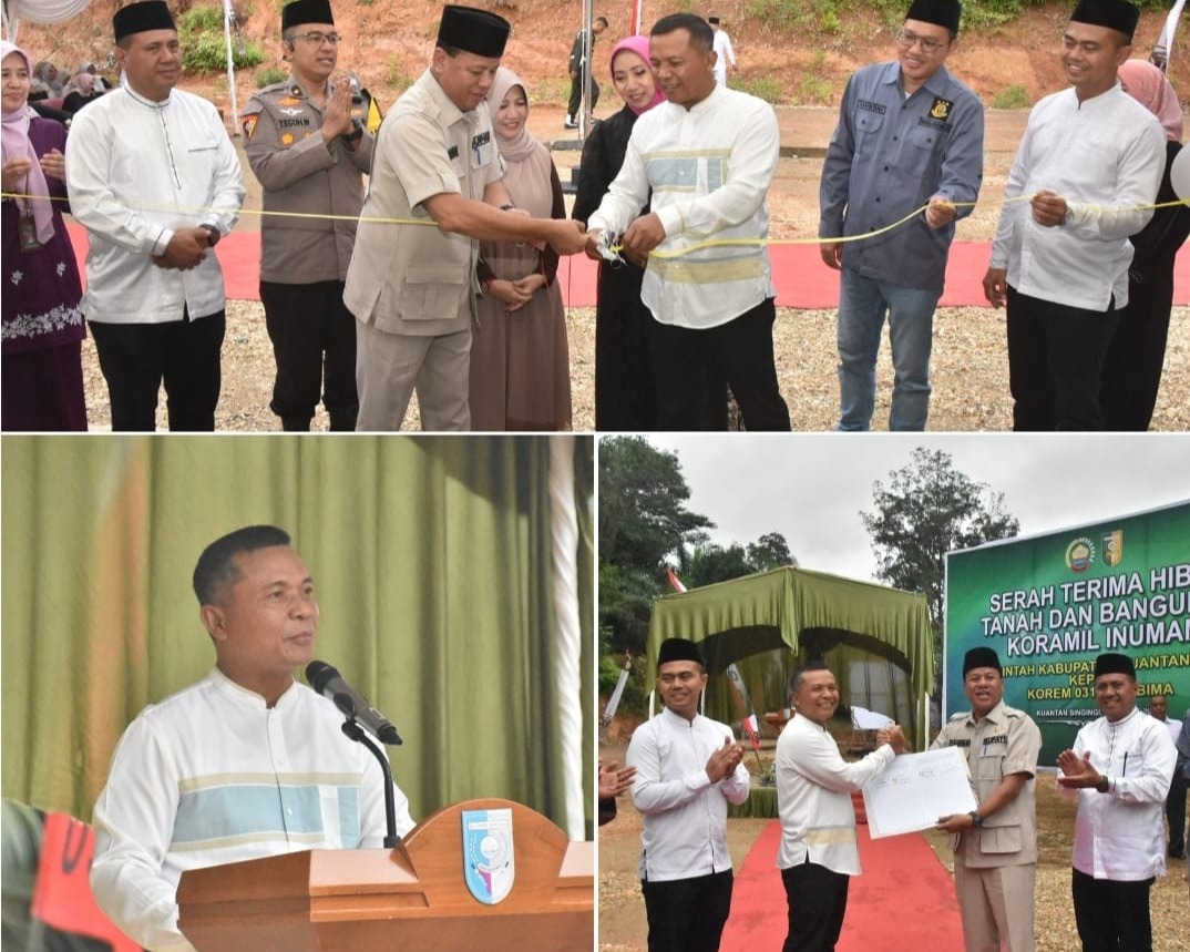 Danrem 031/Wira Bima Menerima Hibah Tanah dan Bangunan Koramil Inuman dari Pemkab Kuansing