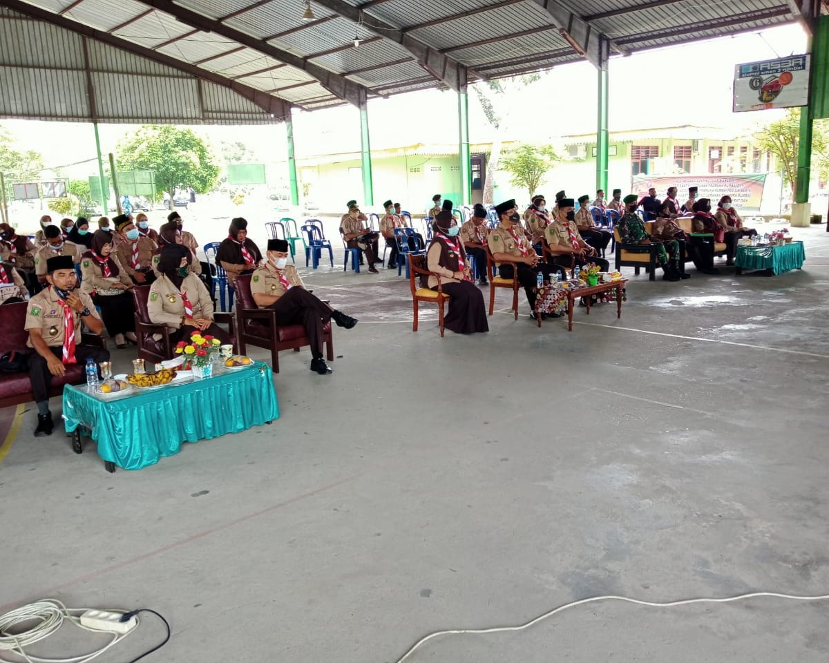 Personil Kodim 0301/PBR Hadiri Musyawarah Ranting Luar Biasa 2021 Kwartir Ranting Gerakan Pramuka Rumbai