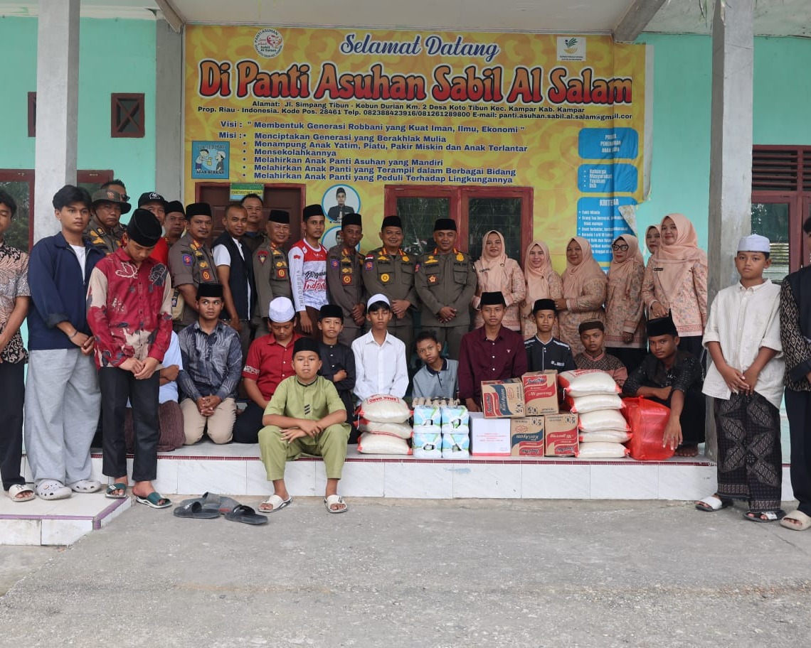 Sempena Dirgahayu RI Ke-81, Pemda Kampar Melalui Satpol PP Laksanakan Anjangsana Ke Panti Asuhan Sabil Al Salam Desa Koto Tibun
