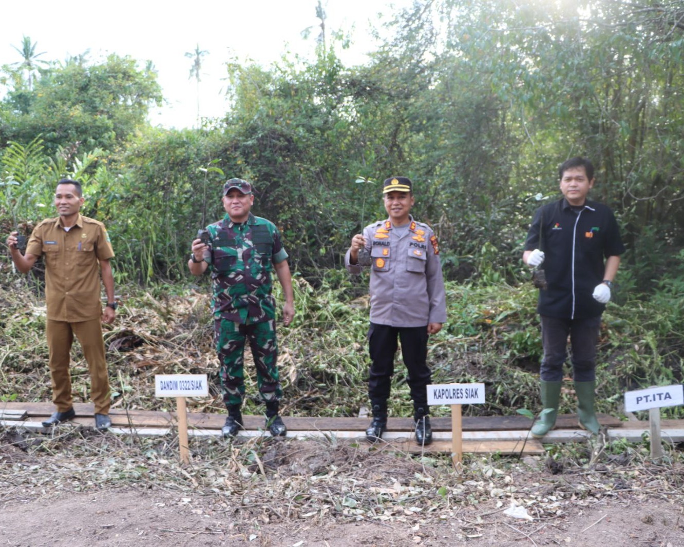 Polres Siak Bersinergi Dengan Kodim 0322/Siak Sukseskan Puncak Penanaman Mangrove Nasional Secara Serentak, 'Mangrove For Better Life'