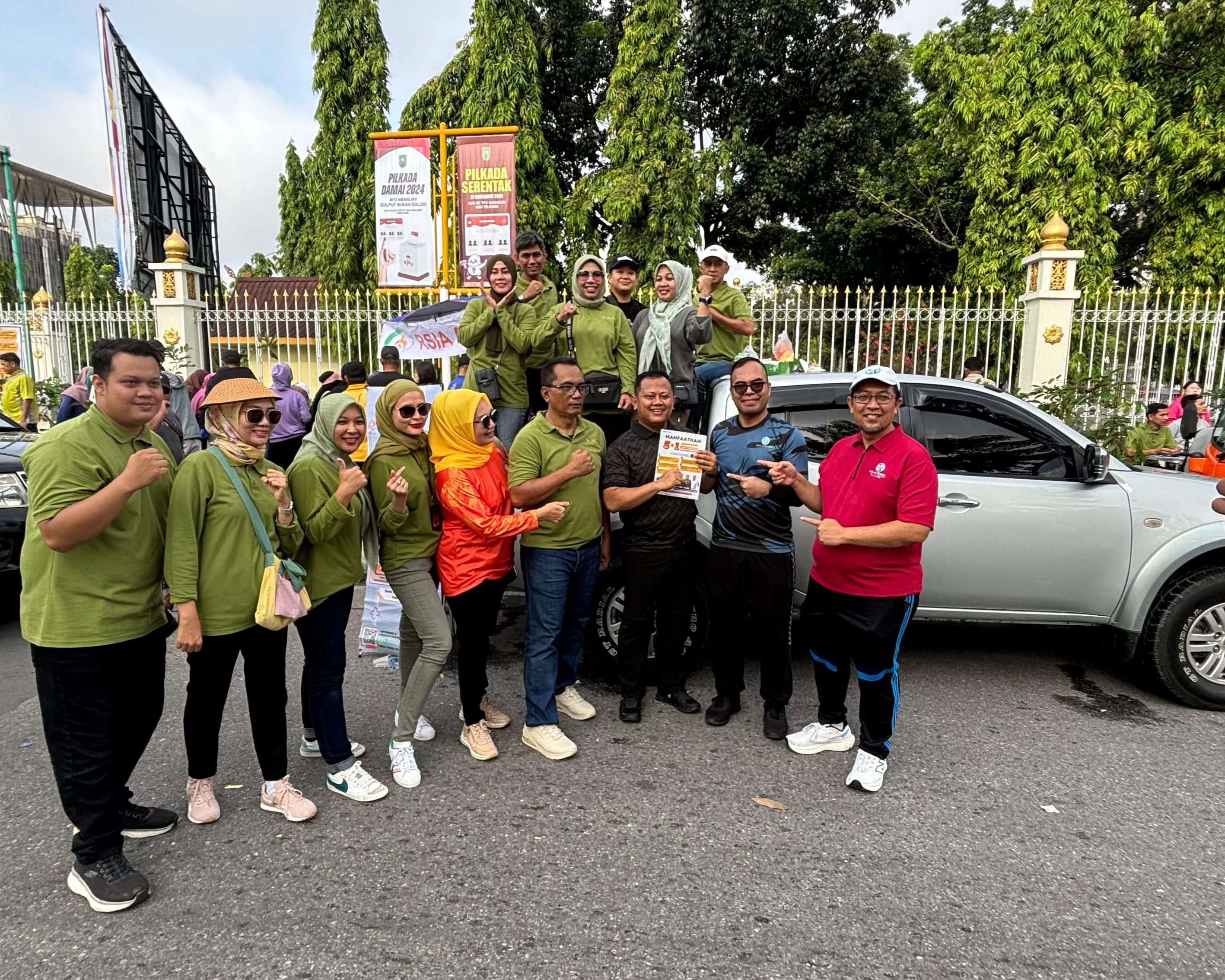 Sembari Olahraga Dirlantas Polda Riau Sapa Pengunjung CFD Pekanbaru