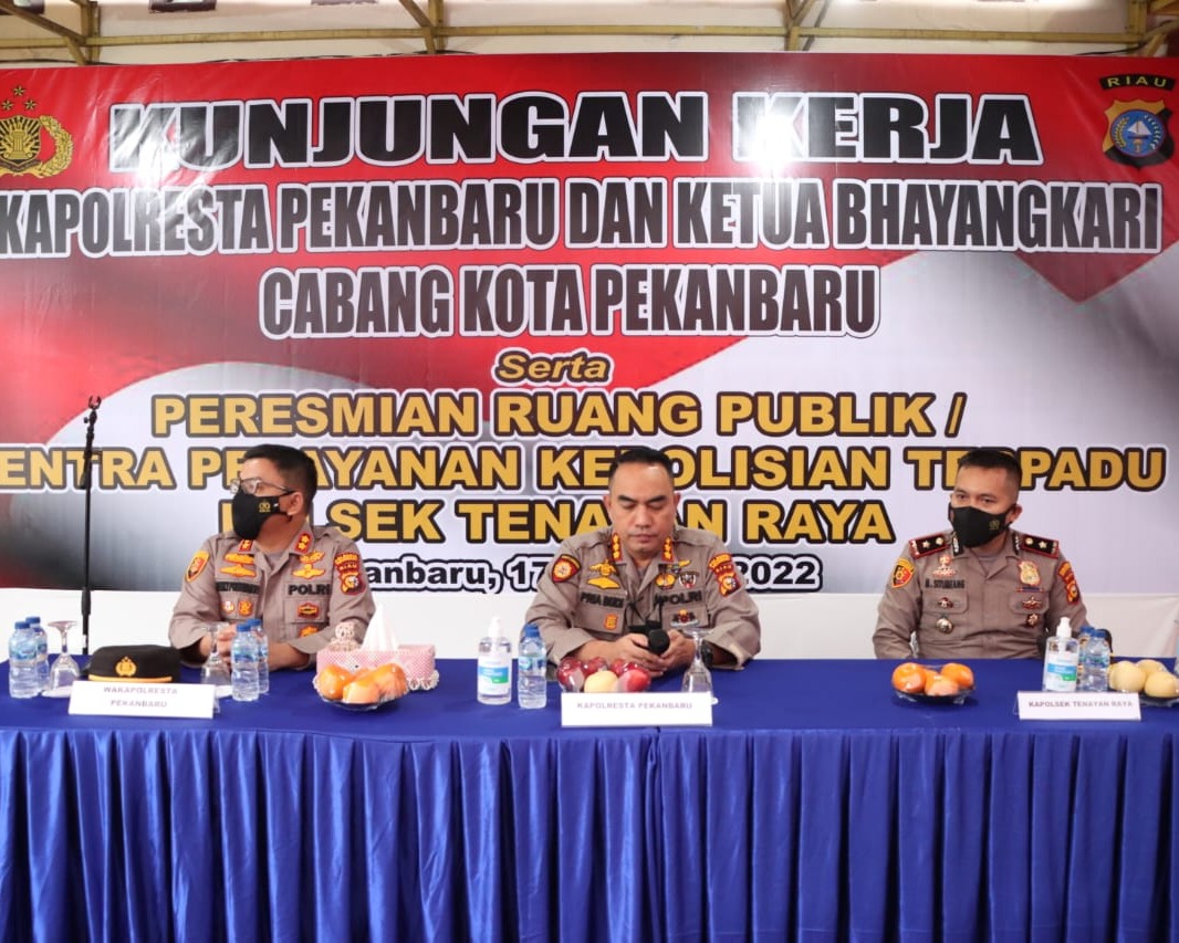 Kapolresta Pekanbaru Gelar Kunker Sekaligus Peresmian Ruang Pelayanan Terpadu Polsek Tenayan Raya