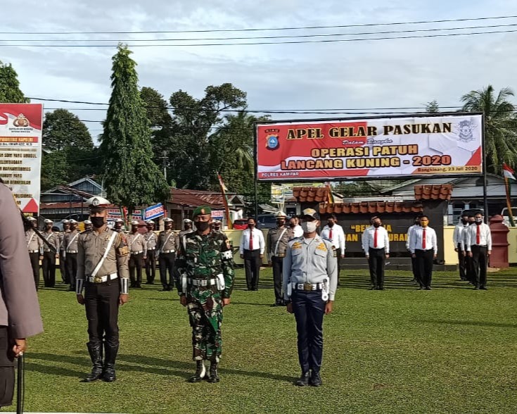 Mengawali Operasi Patuh Lancang Kuning 2020, Polres Kampar Adakan Apel Gelar Pasukan