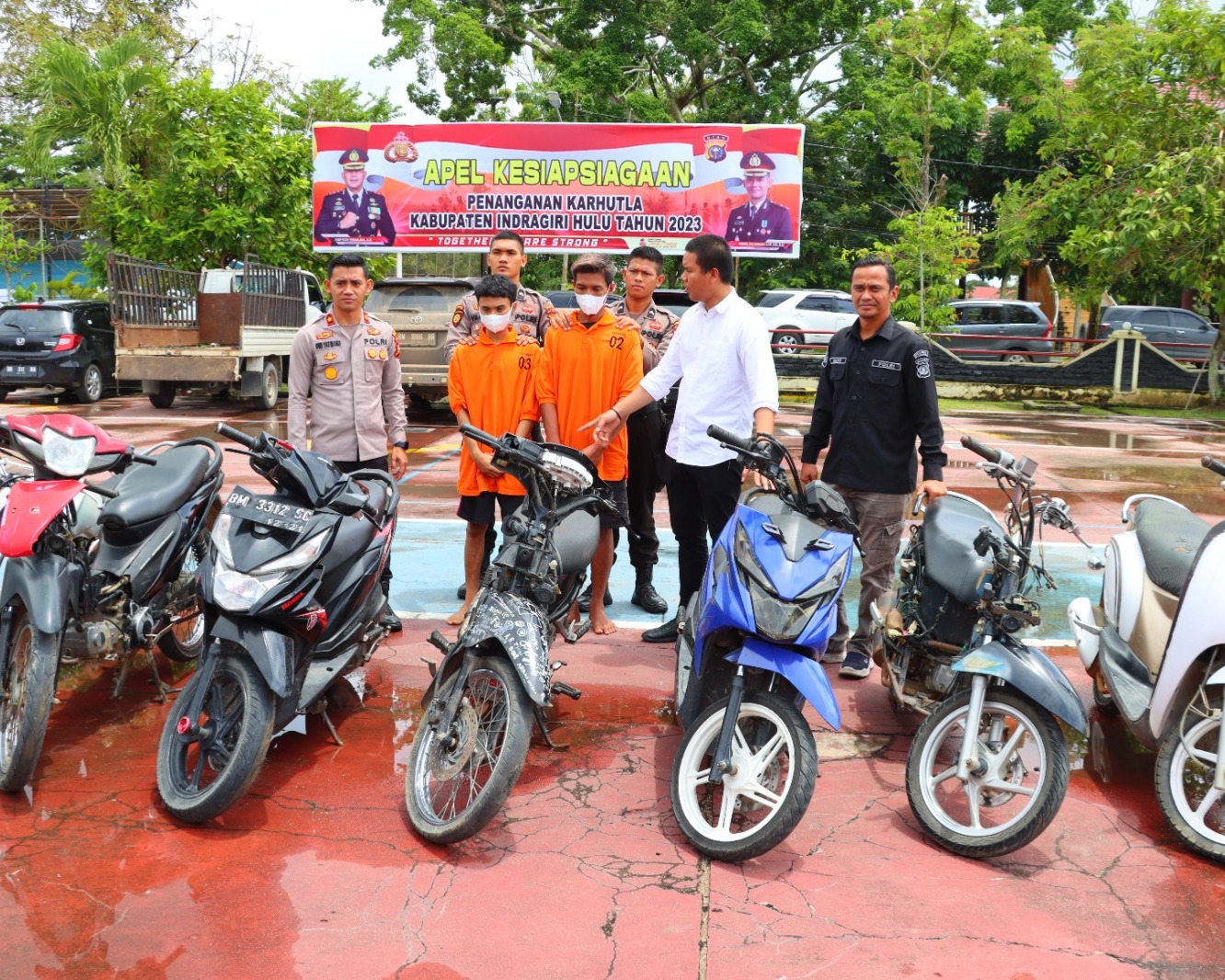 Tiga Pelaku Curanmor dan 1 Penadah Diringkus Polres Inhu, Ini Kronologisnya