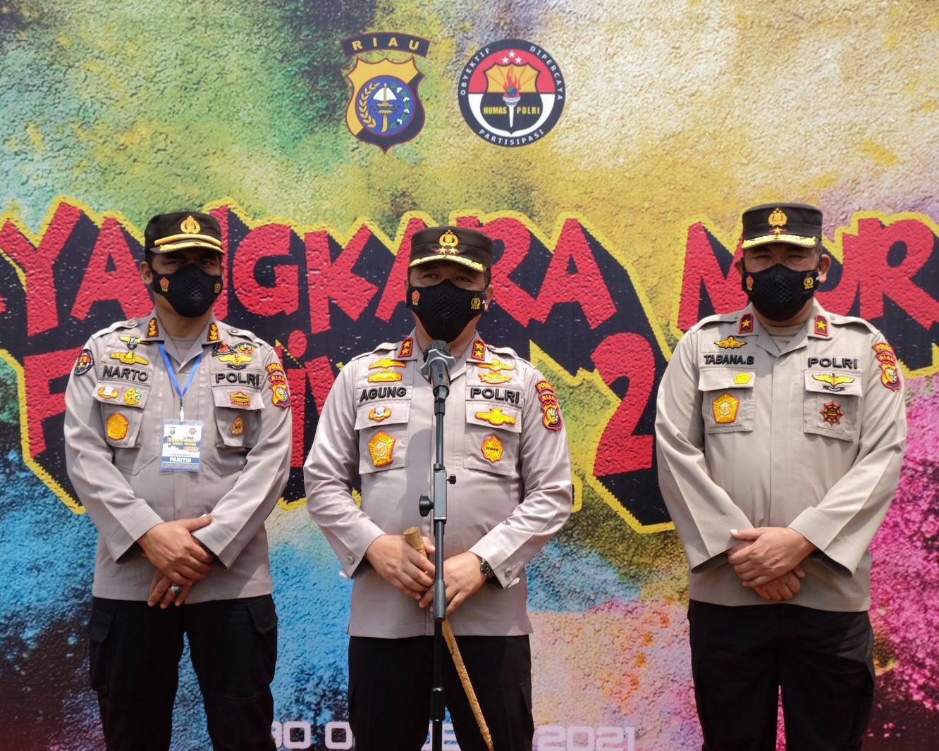 28 Tim Semarakkan Gelaran Bhayangkara Mural Festival 2021 Polda Riau