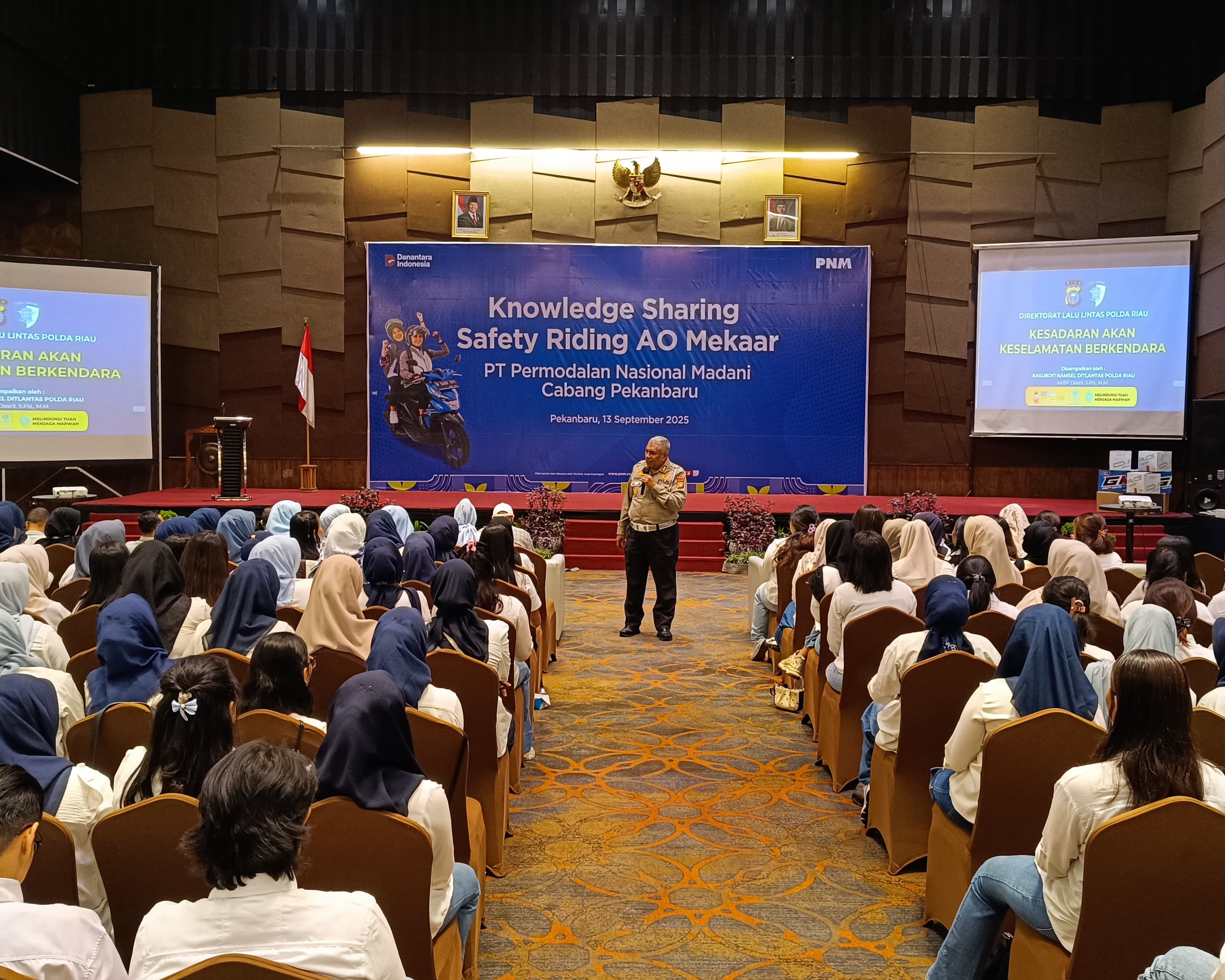 Ditlantas Polda Riau Kolaborasi PT Jasa Raharja Gelar Knowledge Sharing Safety Riding Di Kota Pekanbaru