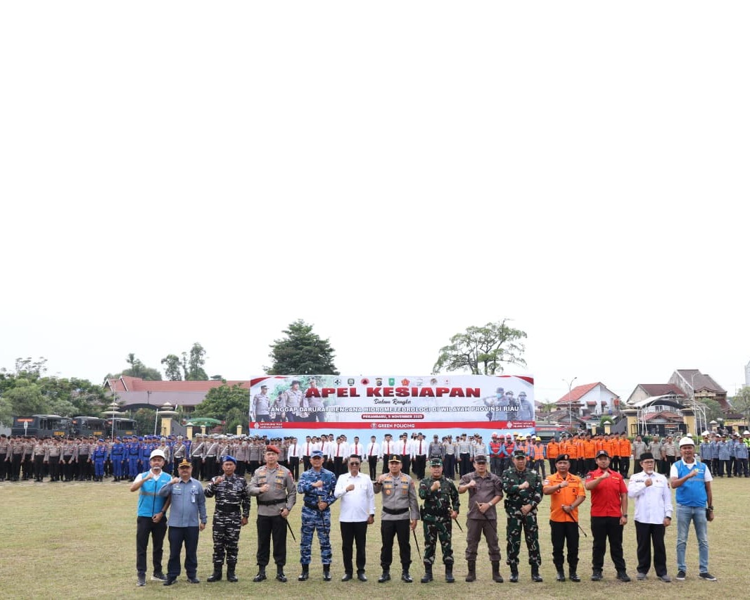 Polda Riau Gelar Apel Siaga Bencana, Pastikan Kesiapan Personel Dan Sarpras