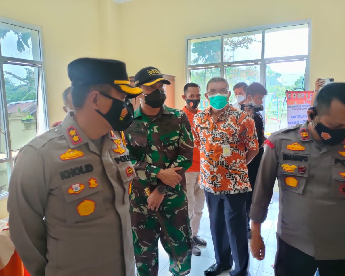 Forkopimda Kampar Tinjau Posko Terpadu PPKM Kelurahan Bangkinang Kecamatan Bangkinang Kota