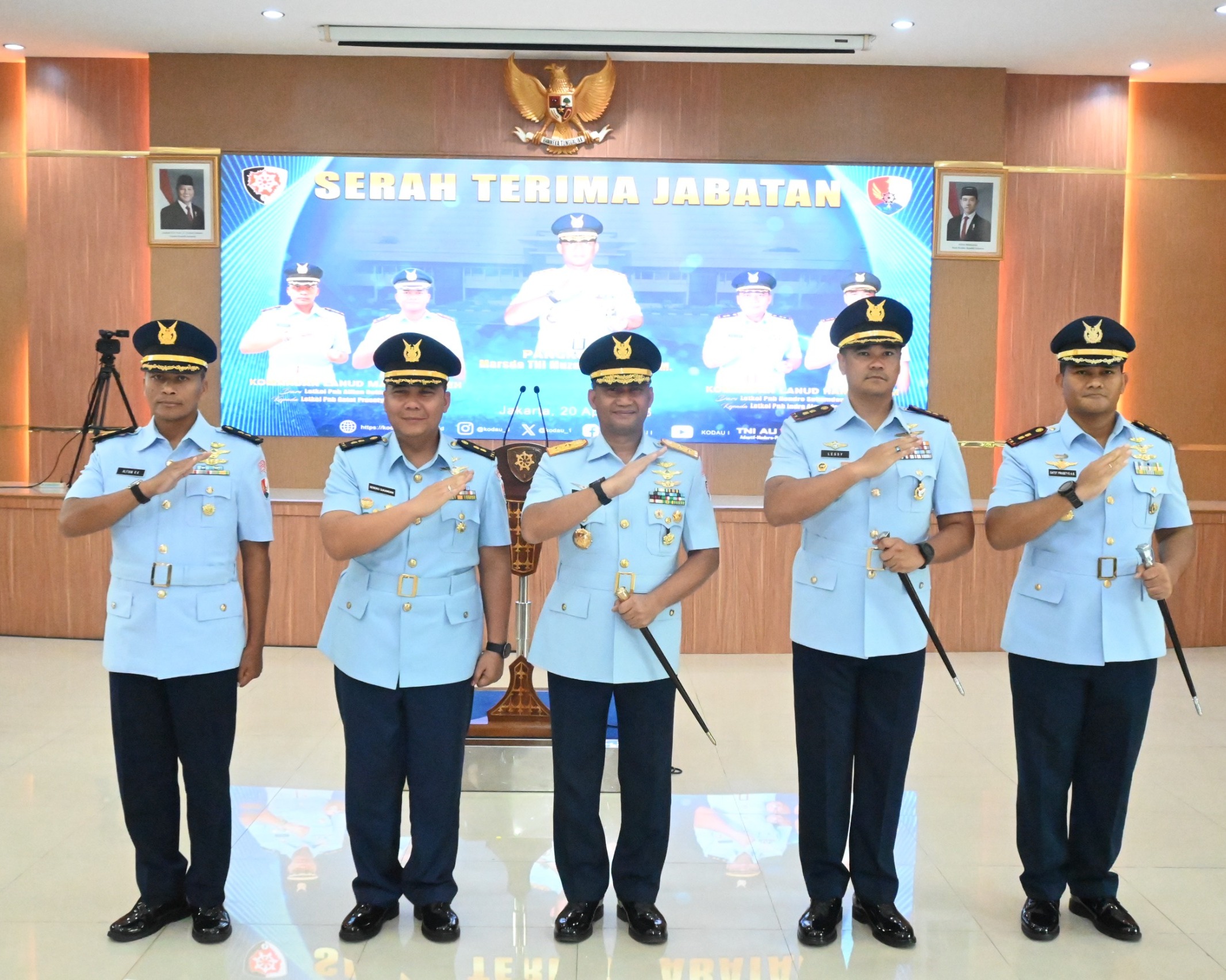 Sertijab Danlanud MUS Dan Danlanud HNM, Pangkodau I Ajak Danlanud Maksimalkan Silaturrahmi