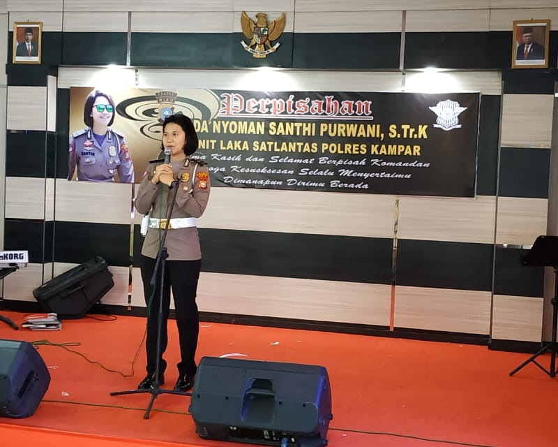 Kanit Laka Polres Kampar Ipda Nyoman Santhi Purwani S.Tr.K Pindah Tugas Ke Polda Metro Jaya