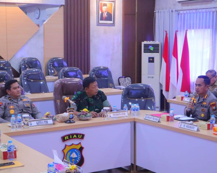 Tim Wantannas RI Kunjungi Polresta Pekanbaru Laksanakan Dialog Merumuskan Kebijakan Kerawanan Keamanan Pemilu 2024