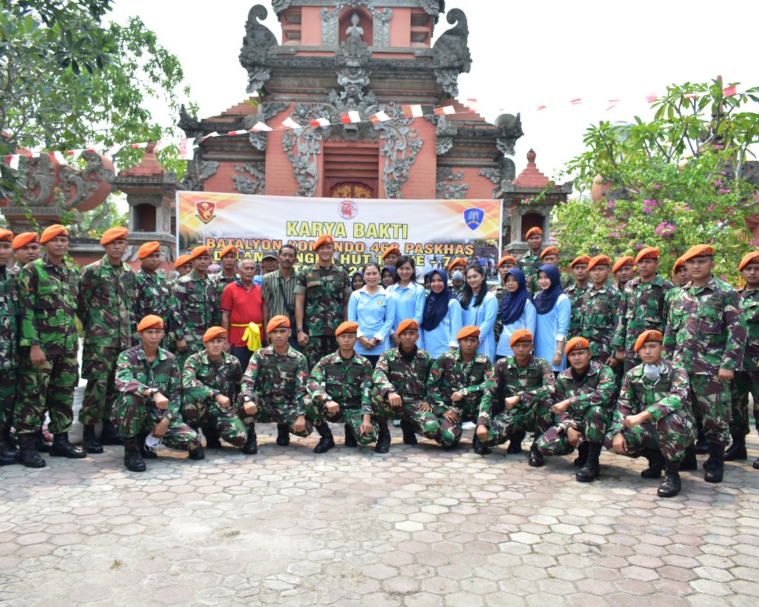 Yonko 462 Paskhas Karya Bakti Dalam Rangka HUT TNI Ke 74