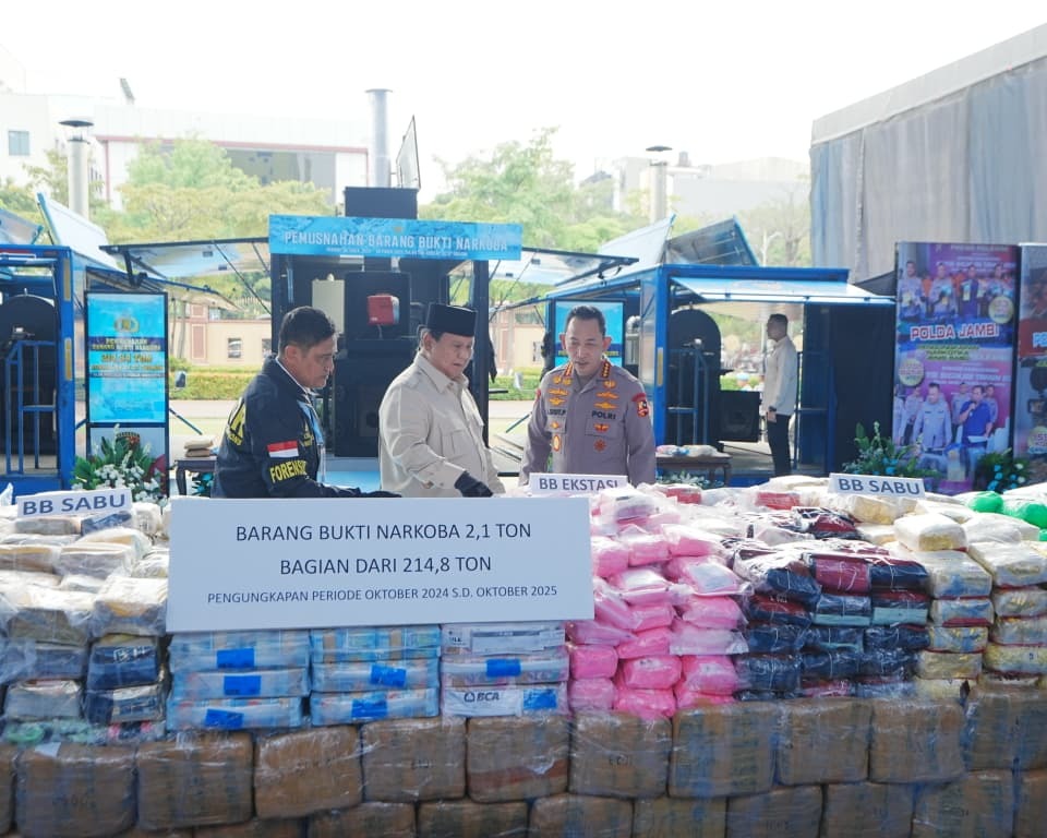 Presiden Pimpin Pemusnahan 214,84 Ton Narkoba oleh Polri, Kapolri: Tindak Lanjut Asta Cita