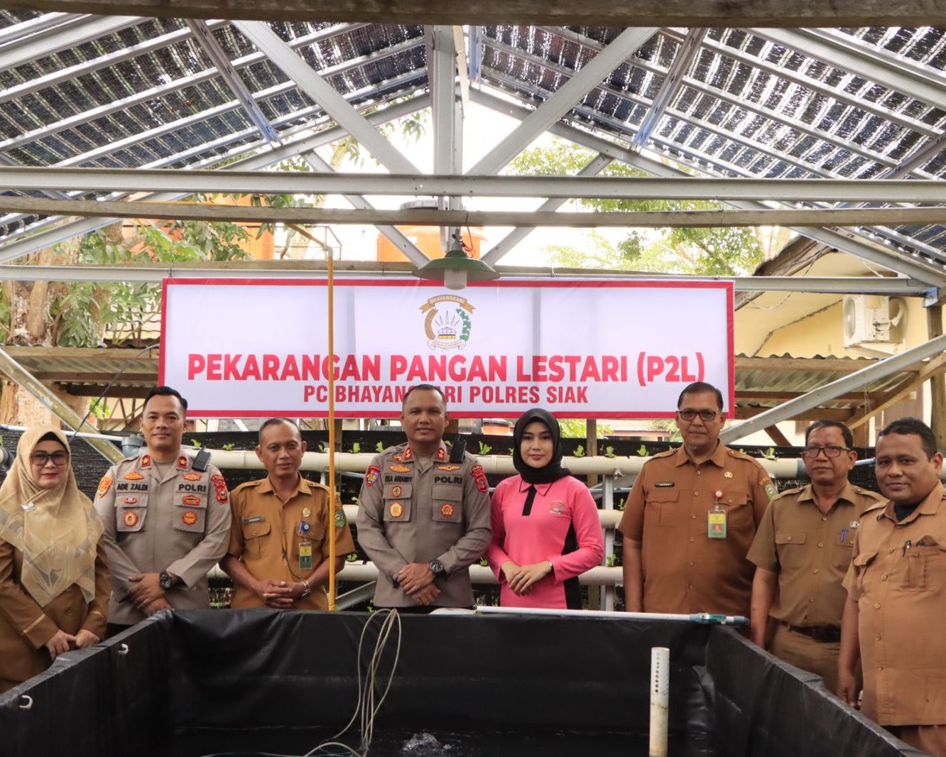 Polres Siak Launching Program Pekarangan Pangan Lestari (P2L), Ratusan Bibit Ikan dan Tanaman Hidroponik Ditebar