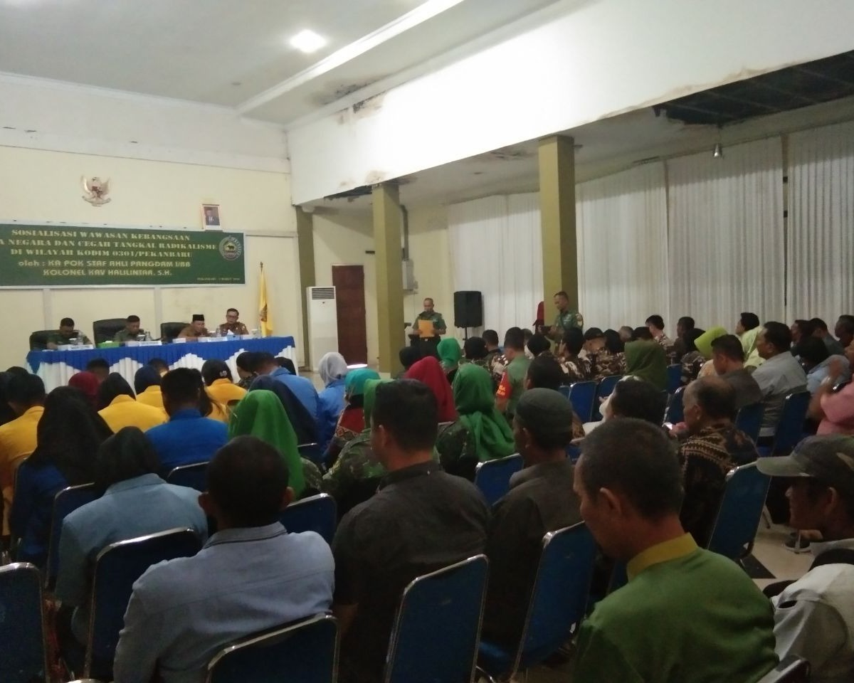 Kapok Staf Ahli Pangdam I/BB Hadiri Acara Sosialisasi Wasbang, Bela Negara dan Cegah Tangkal Radikalisme di Wilayah Kodim 0301/PBR