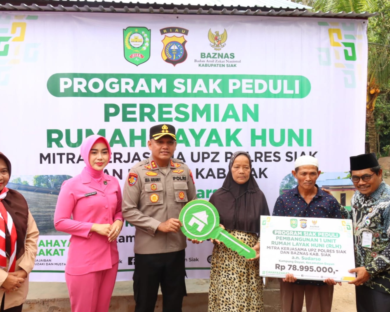 Polres Siak Dan Baznas Resmikan Rumah Layak Huni Program Siak Peduli Di Dayun