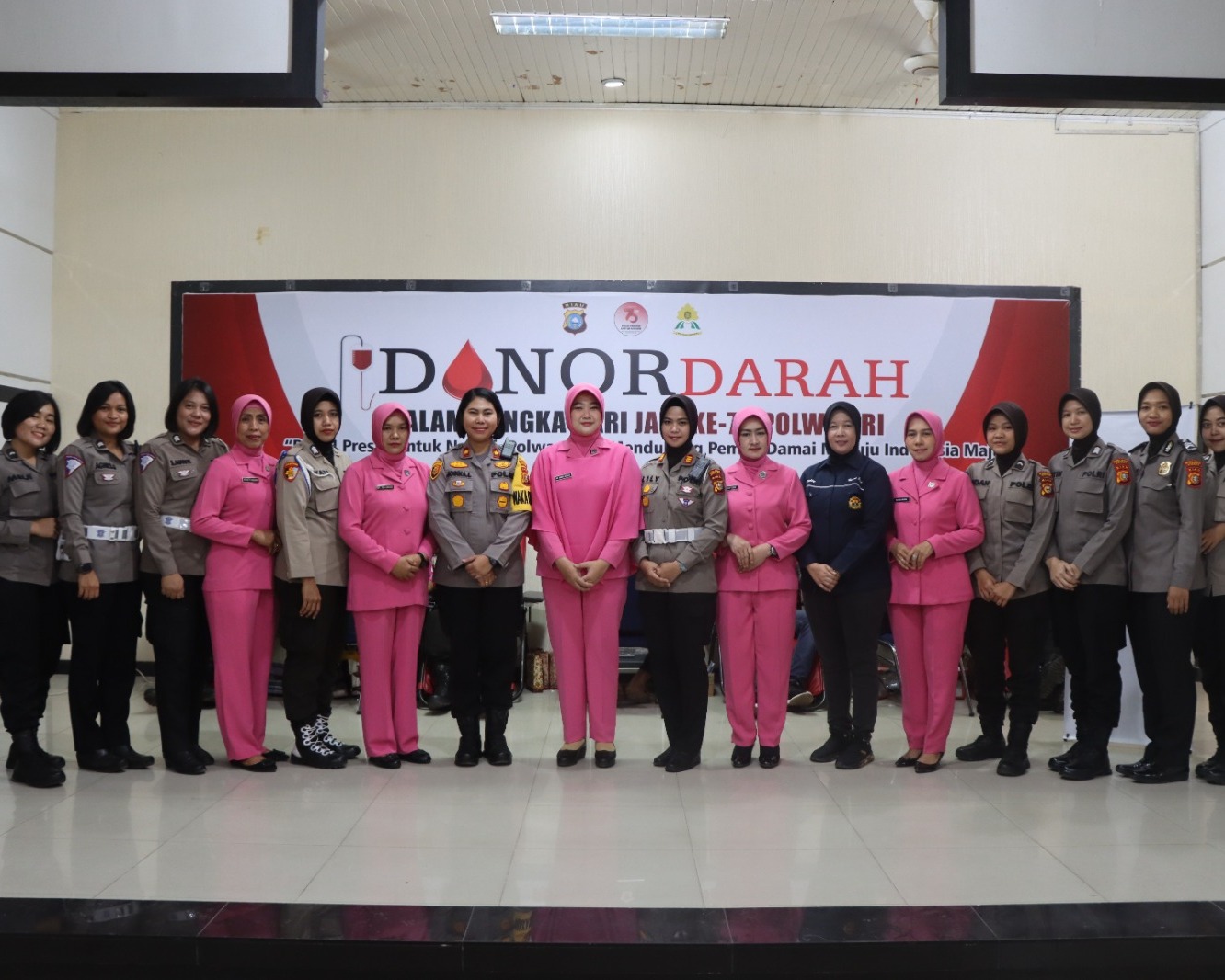 Polres Dumai Gelar Donor Darah Dalam Rangka HUT Ke-75 Polwan RI