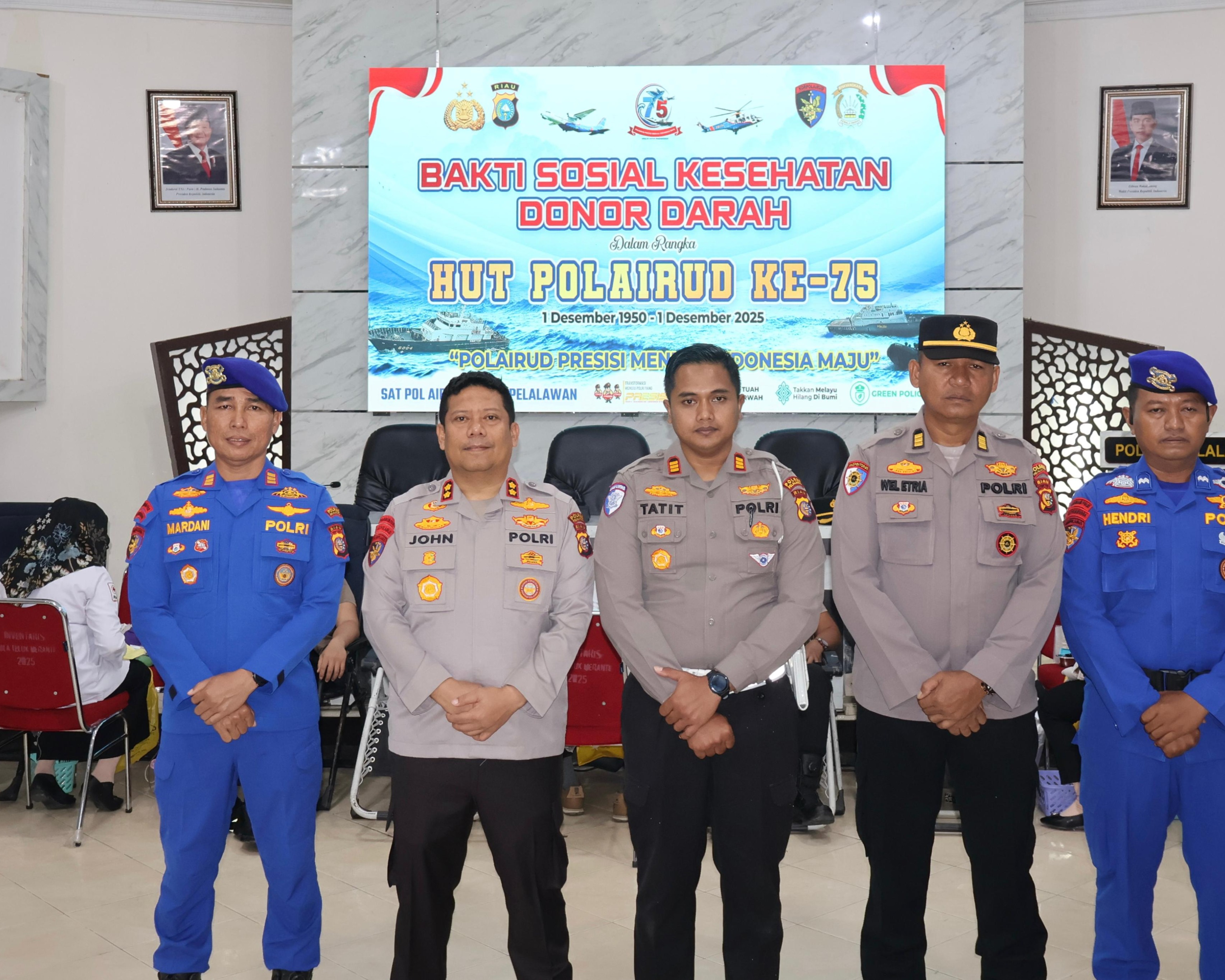 Donor Darah Polres Pelalawan Dalam Rangka HUT Polairud Polri Ke-75 Tahun 2025