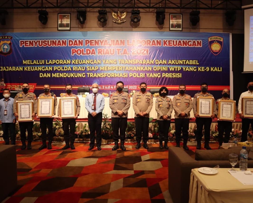 Polresta Pekanbaru Raih Penghargaan Satwil Dengan Capaian Nilai IKPA Terbaik Tahun Anggaran 2021