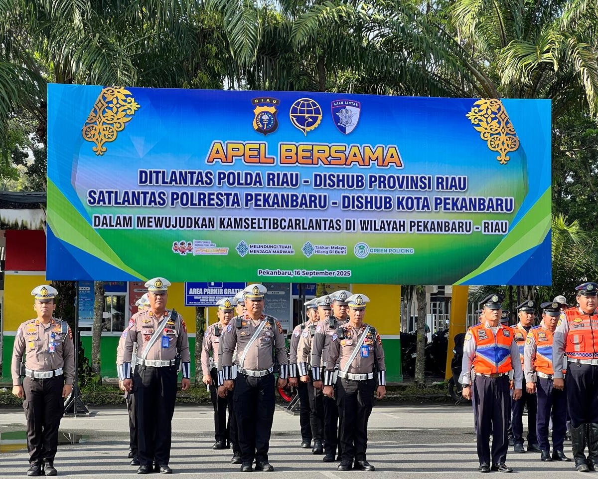 Kolaborasi Ditlantas Polda Riau Bersama Dishub, Wujudkan Kamseltibcarlantas Di Kota Pekanbaru