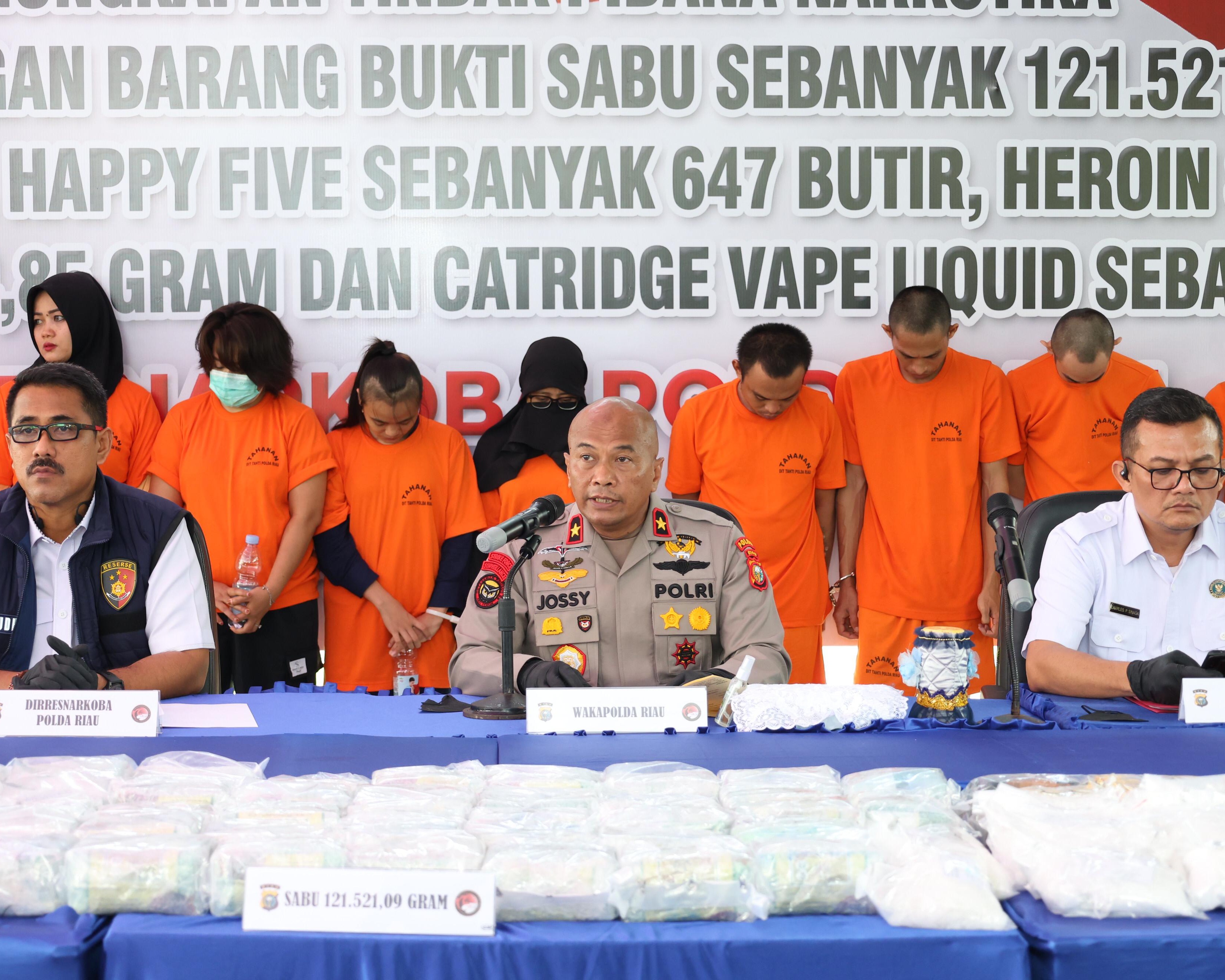 Polda Riau Musnahkan Narkoba Senilai Rp 123,7 Miliar Hasil Operasi 3 Bulan