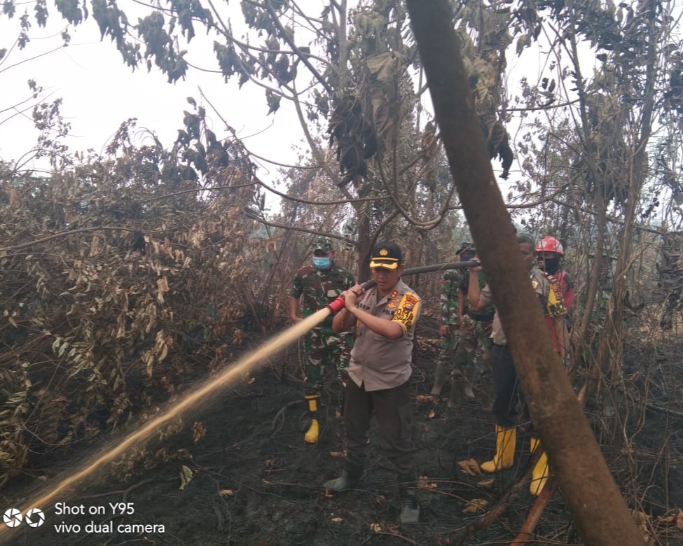 Kapolres Kampar Bersama Dandim 0313/KPR Lakukan Pengecekan Lokasi Karhutla di Desa Rimbo Panjang