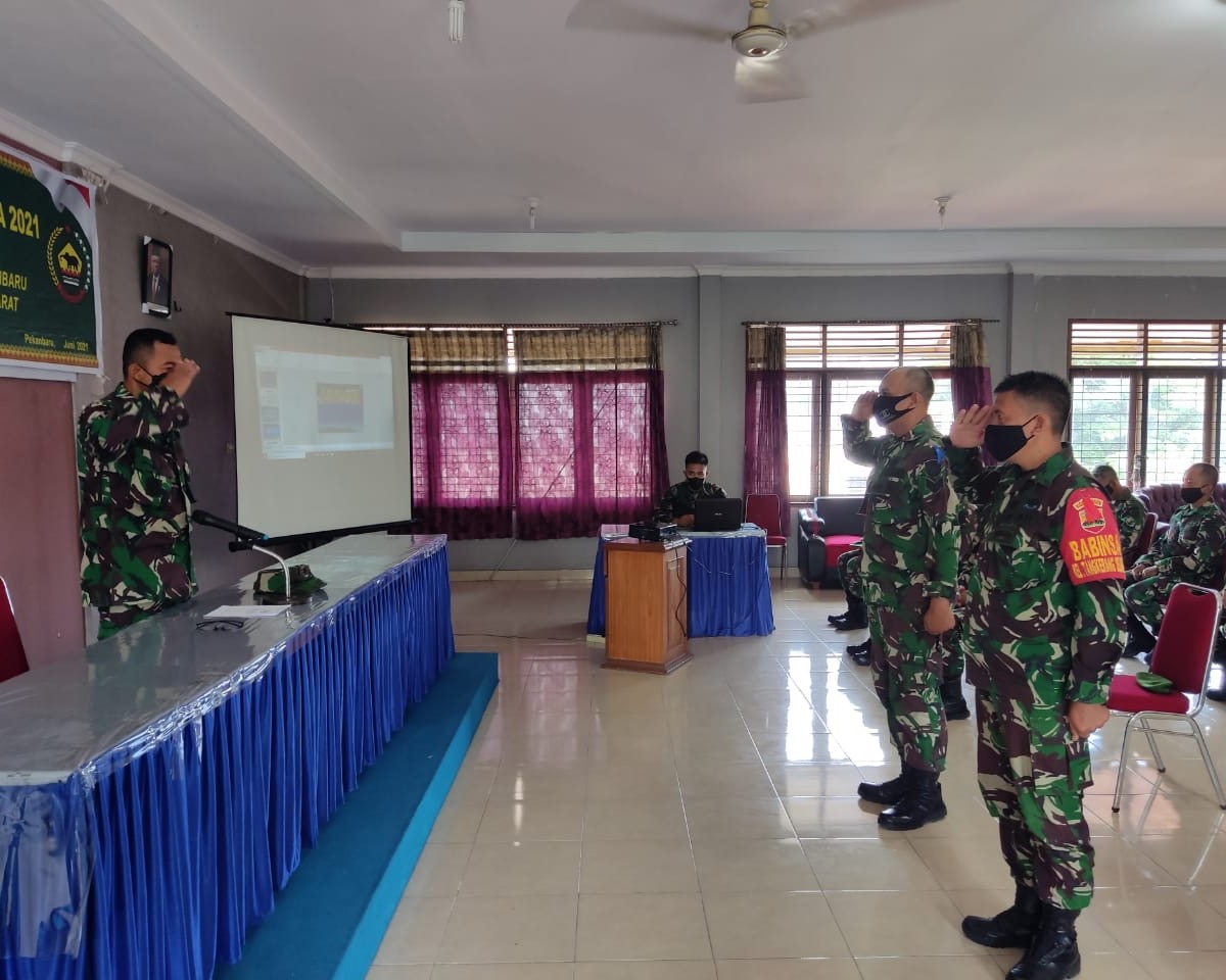 Kodim 0301/PBR Gelar Binsiap Apwil dan Puanter TW II TA 2021, 'Melalui Kegiatan Binsiap Apwil dan Puanter Kodim 0301/Pekanbaru Siap Melaksanakan Pemberdayaan Wilayah Pertahanan Di Darat Melalui Kegiatan Pembinaan Teritorial'
