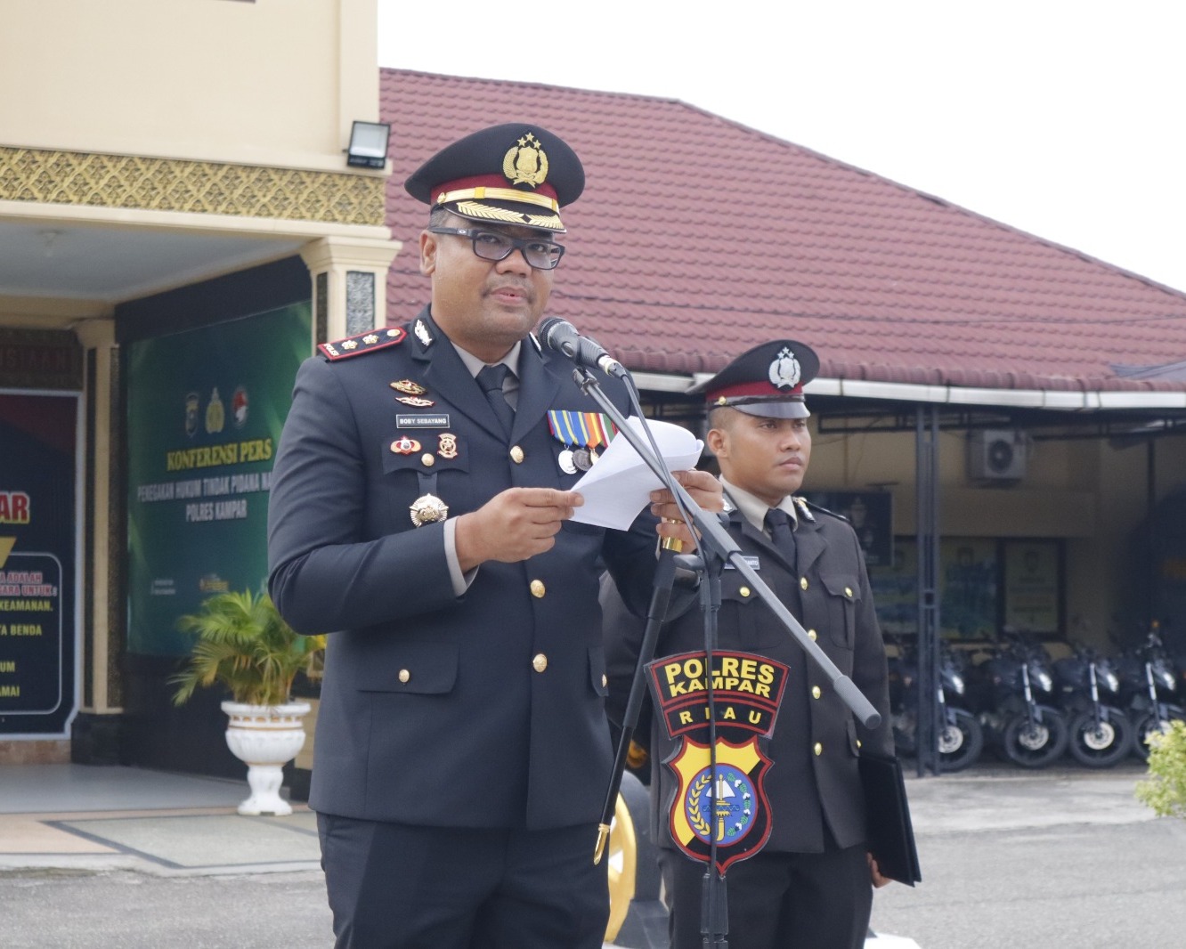Kapolres Kampar Pimpin Upacara Hari Pahlawan, Teladani Semangat Perjuangan