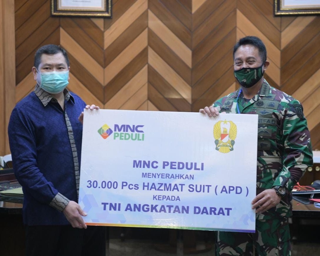 TNI AD Terima Bantuan 30.000 APD Dari MNC Peduli