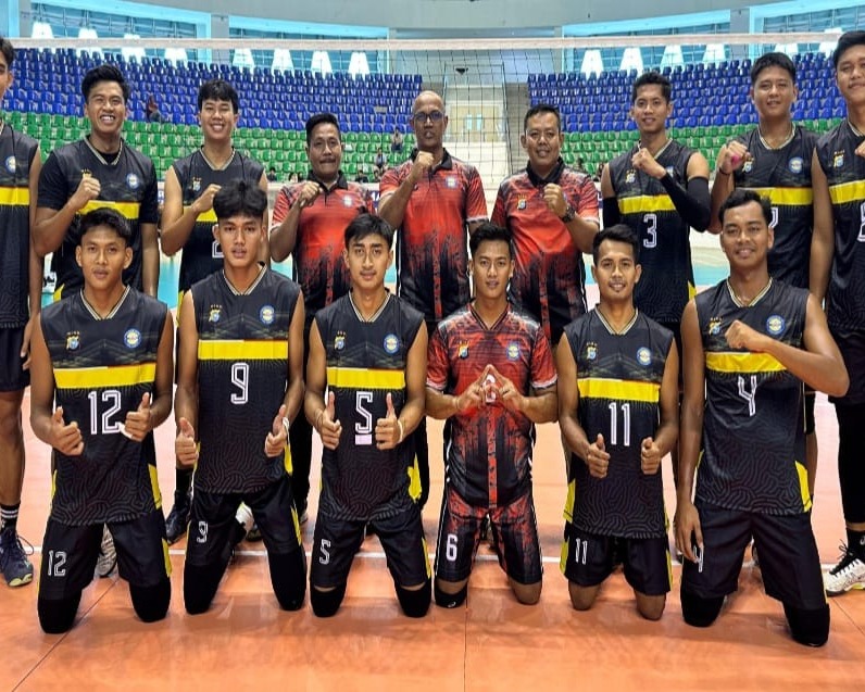 Team Volly Putra Polres Kampar Hari ini Akan Jalani Partai Final Pada Open Tournament Bola Voli Kapolda Riau Cup