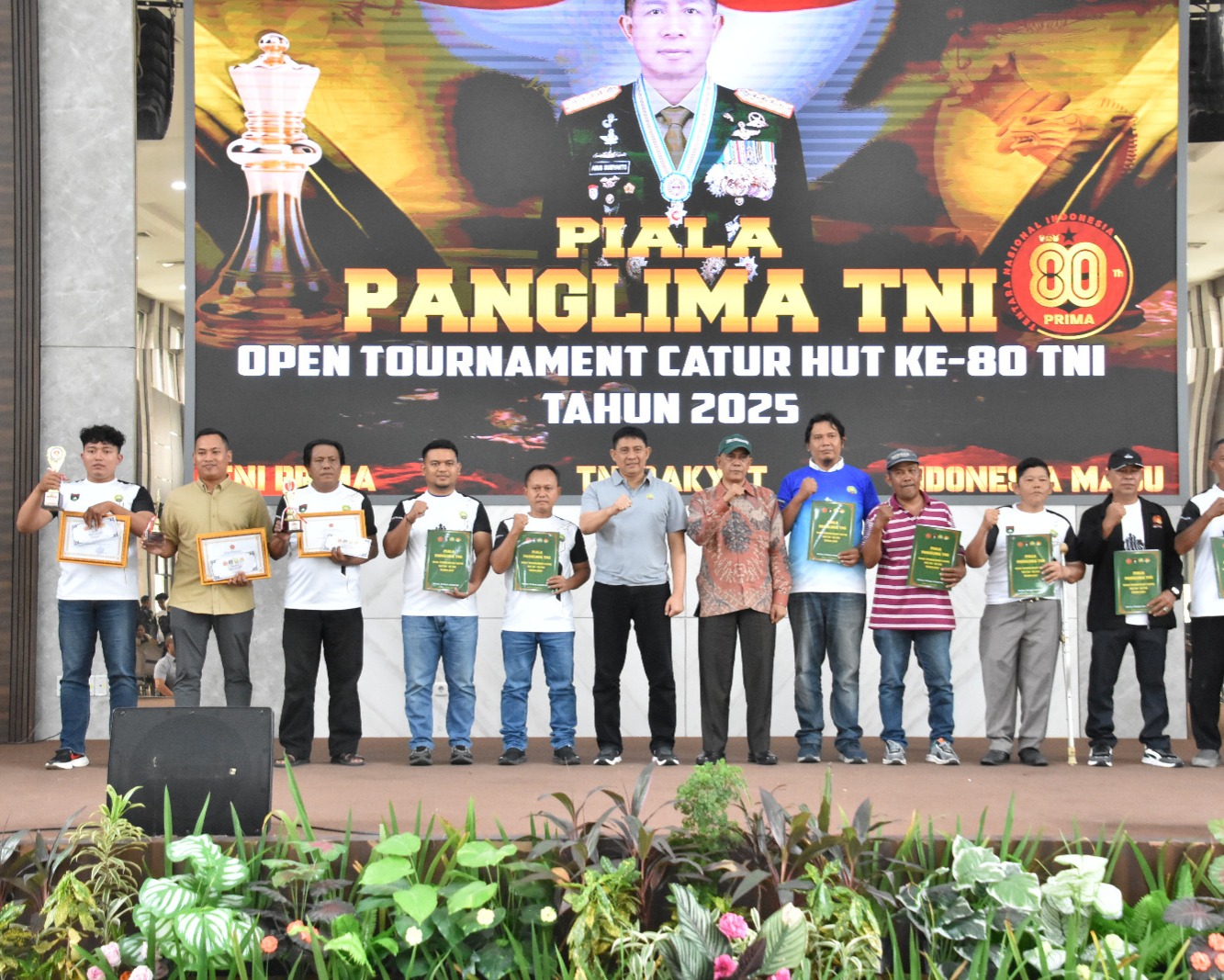 Danrem 031/Wira Bima Resmi Tutup Open Tournament Catur HUT TNI Ke-80