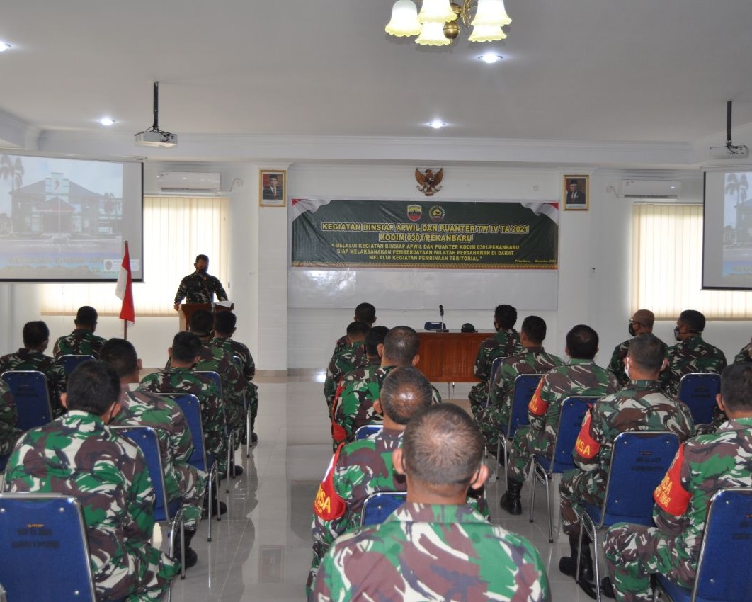 Tingkatkan Kualitas Prajurit, Kodim 0301/PBR Gelar Binsiap Apwil dan Puanter