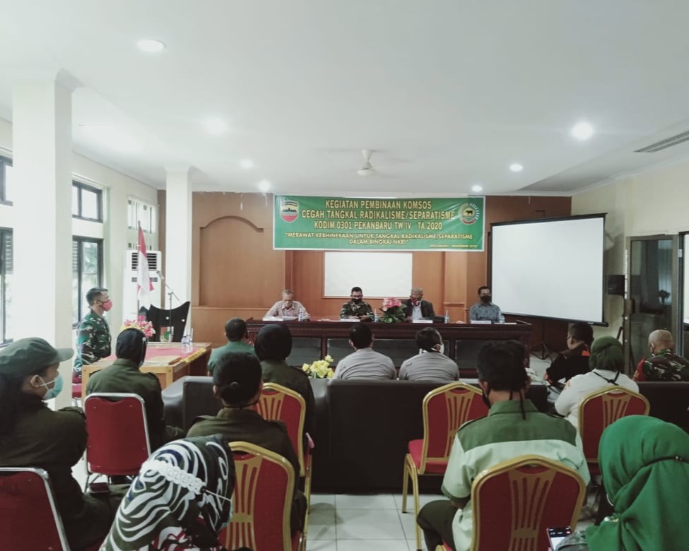 Kodim 0301/Pekanbaru Laksanakan Kegiatan Pembinaan Komsos Cegah Tangkal Radikalisme/Separatisme TW IV Tahun 2020