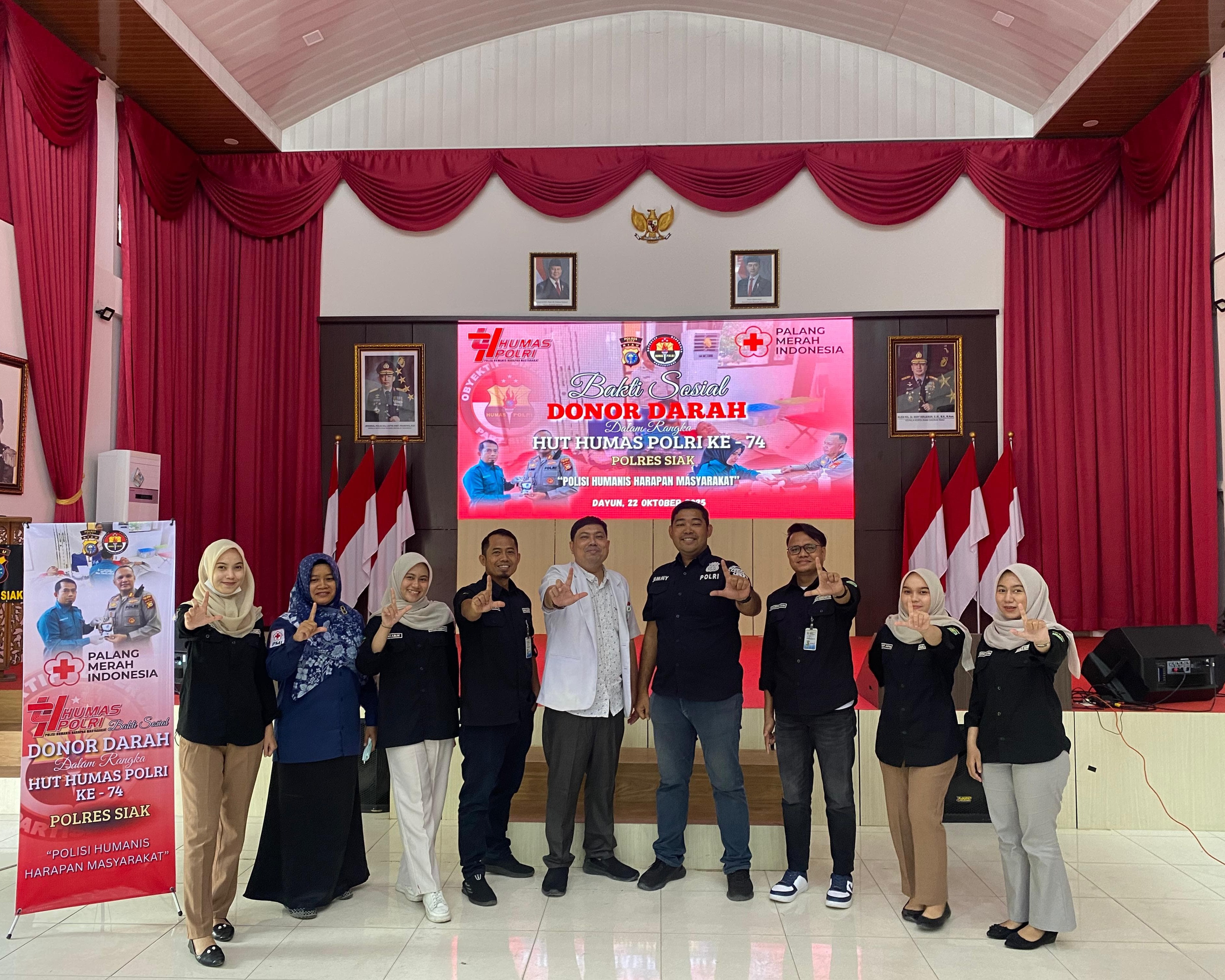 Polres Siak Gelar Donor Darah Serentak Peringati HUT Humas Polri Ke-74, 22 Kantong Darah Disumbangkan Ke PMI