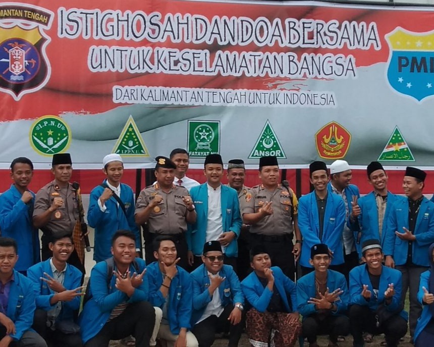 PMII Istighosah dan Doa Bersama Untuk Keselamatan Bangsa, di Halaman Mapolres Palangka Raya