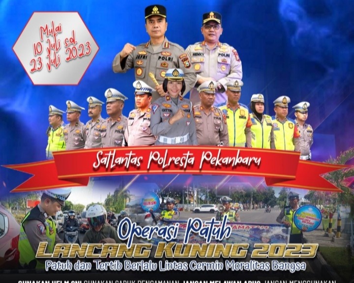 Kapolresta Pekanbaru Pimpin Apel Gelar Pasukan Operasi Patuh Lancang Kuning 2023