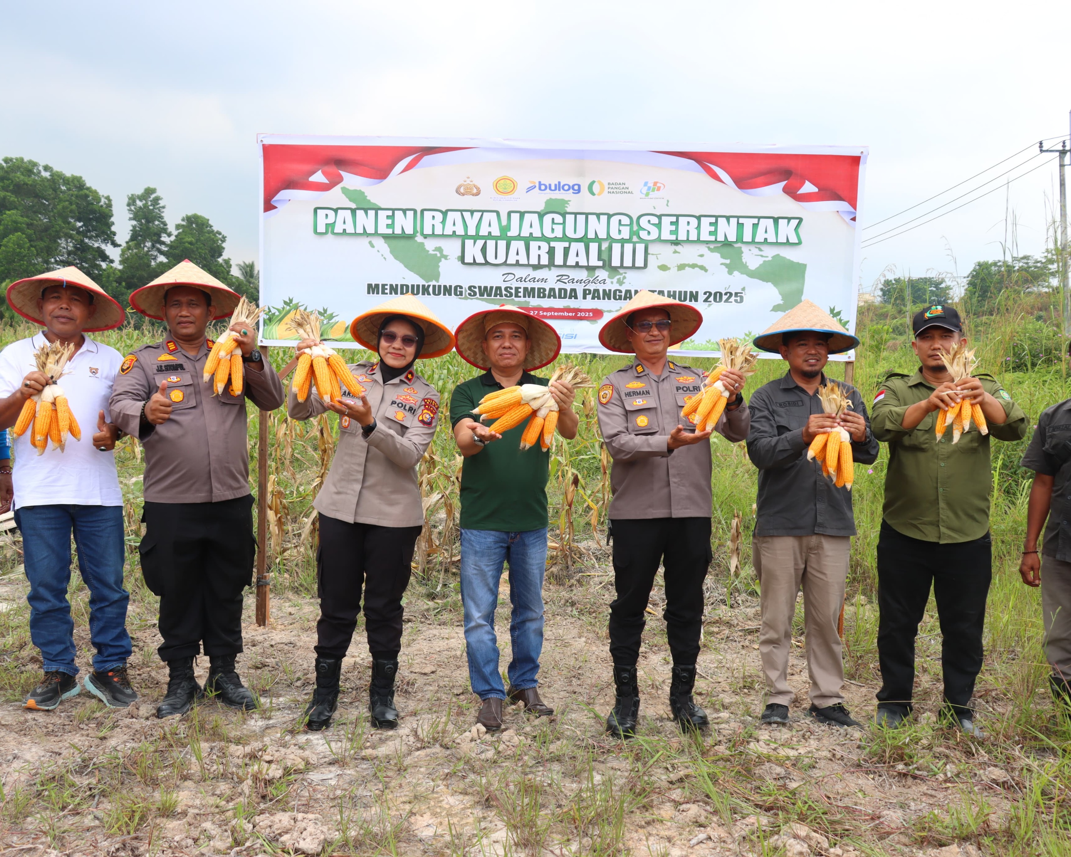 Polres Siak Ikuti Panen Raya Jagung Serentak Kuartal III, Kapolri Tekankan Dukungan Ketahanan Pangan Nasional